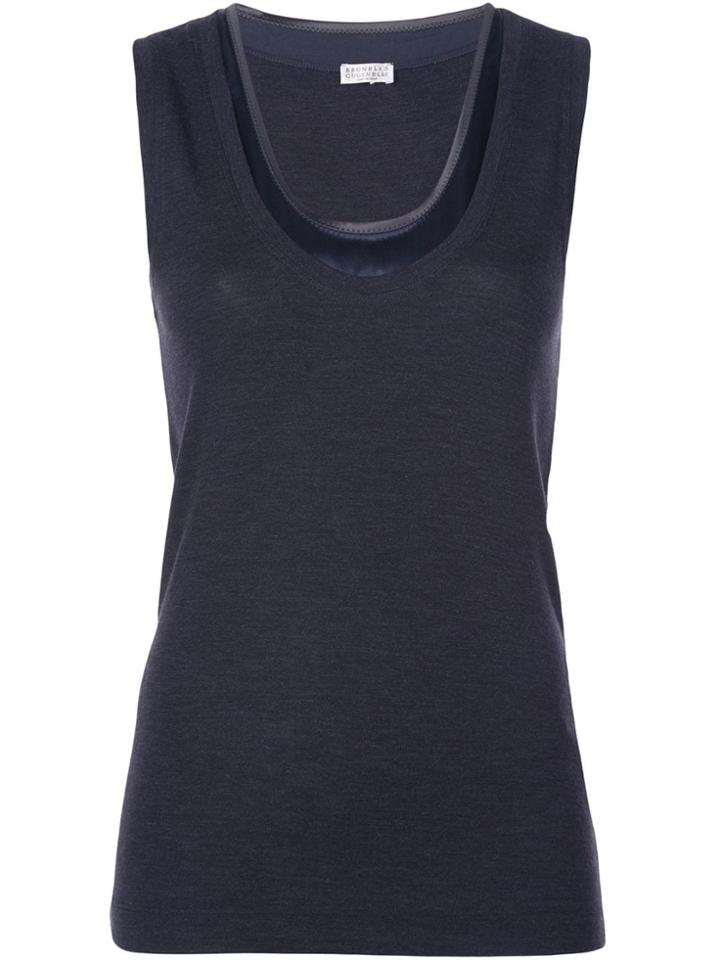 Brunello Cucinelli Long Sleeveless Top - Black
