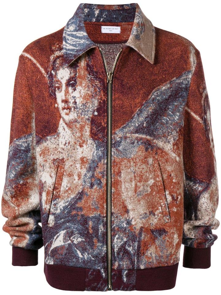 Ih Nom Uh Nit Jacquard Print Bomber - Brown