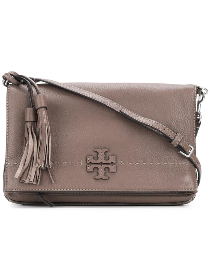 Tory Burch Front Logo Crossbody Bag - Brown