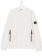 Stone Island Junior Teen Crew Neck Sweatshirt - White