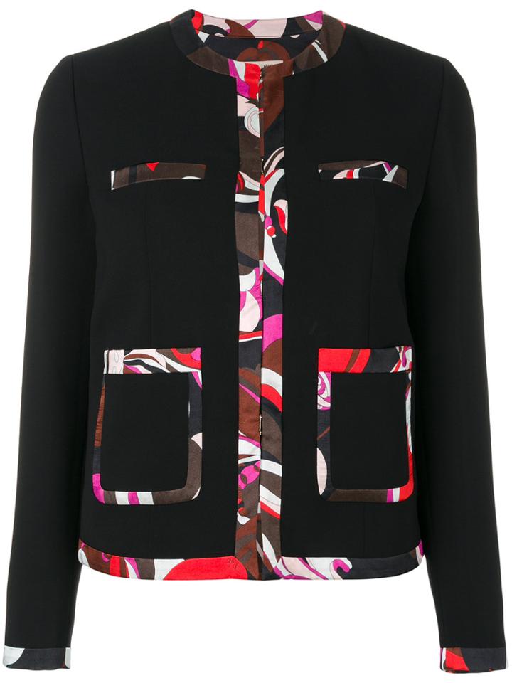 Emilio Pucci Contrast-trim Tailored Blazer - Black