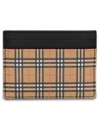 Burberry Vintage Check And Leather Card Case - Yellow