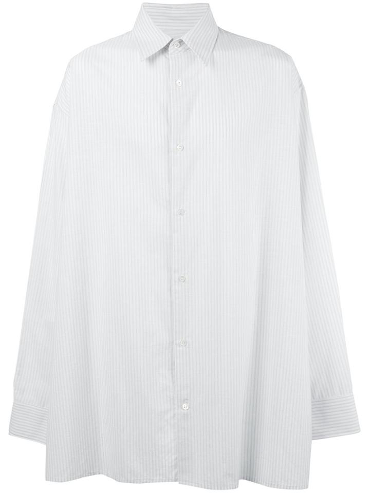 Raf Simons Large Striped Shirt, Men's, Size: 46, White, Cotton
