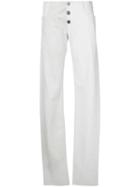 Paula Knorr - Side Slit Trousers - Women - Leather - M, Women's, White, Leather