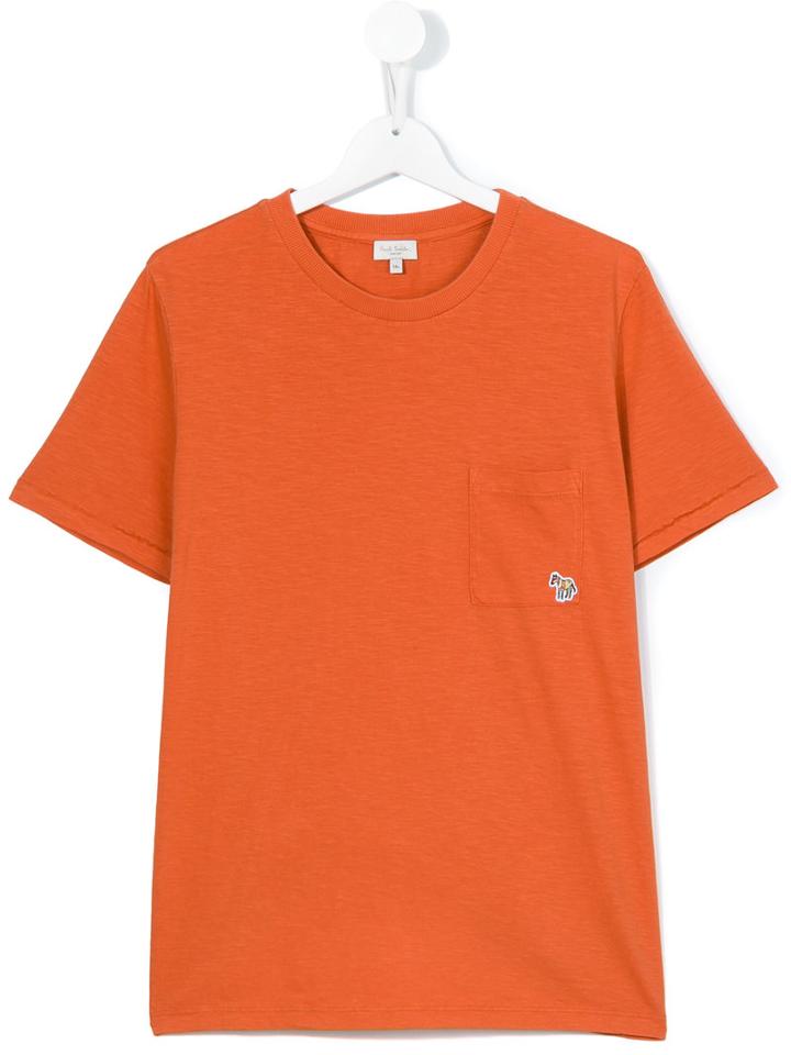 Paul Smith Junior - Logo Plaque T-shirt - Kids - Cotton - 16 Yrs, Boy's, Yellow/orange