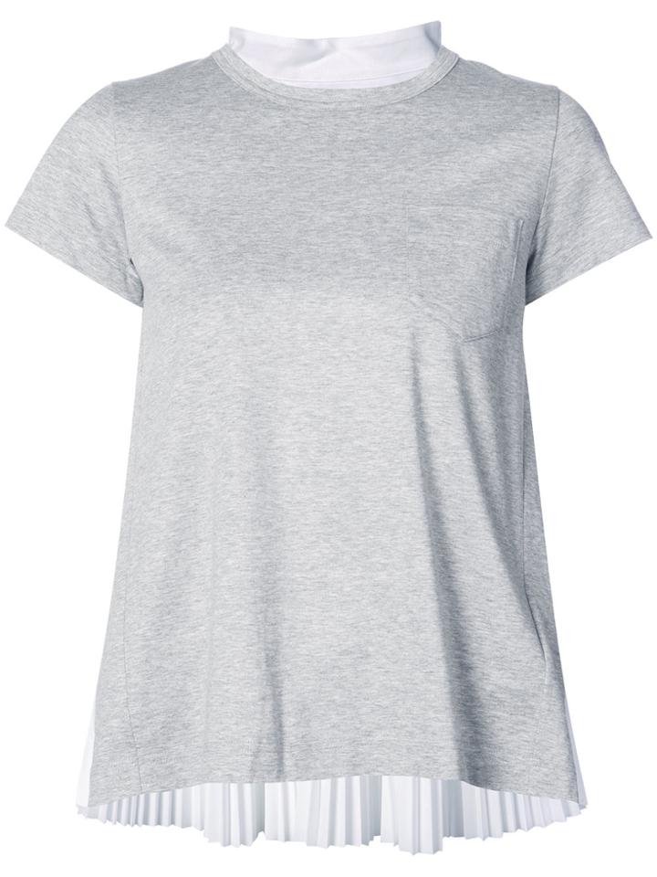 Sacai Pleated Back T-shirt - Grey