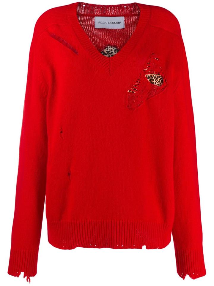 Riccardo Comi Distressed Jumper - Red