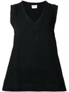 Cecilie Copenhagen - V-neck Tank Top - Women - Cotton - One Size, Black, Cotton