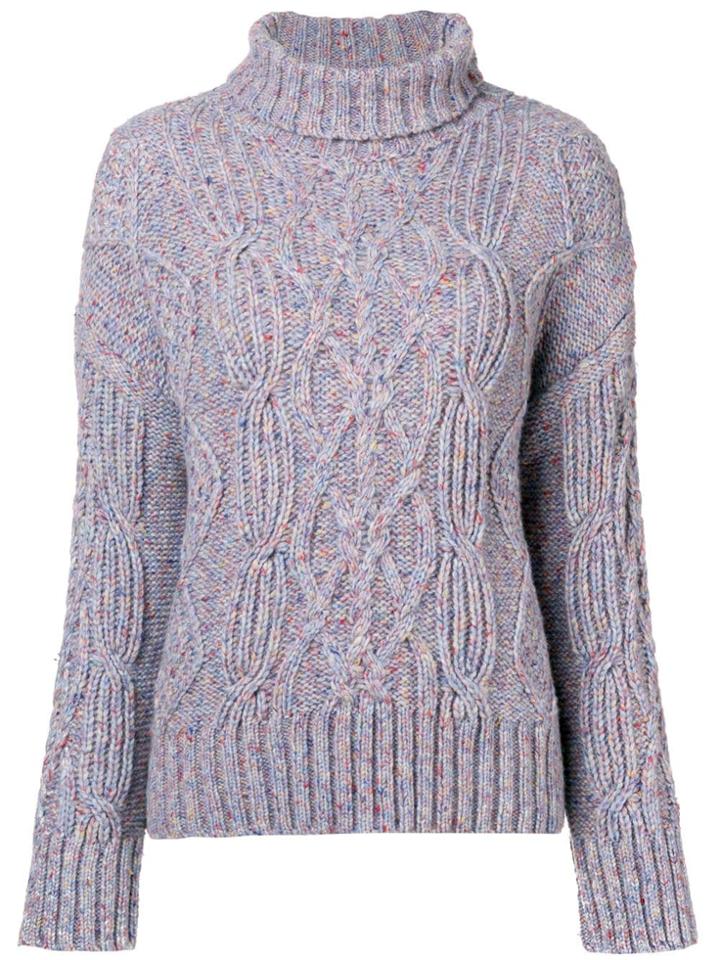 Ymc Speckled Chunky Knit Jumper - Blue
