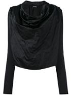 Andrea Ya'aqov - Draped Front Jumper - Women - Cotton/polyamide/metal - S, Black, Cotton/polyamide/metal