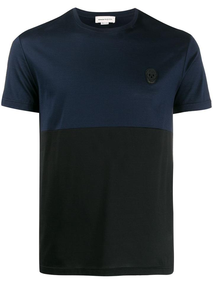 Alexander Mcqueen Skull Patch T-shirt - Blue