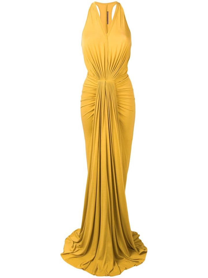 Rick Owens Lilies Draped Front Gown - Yellow