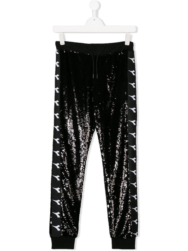 Diadora Junior Teen Sequinned Track Pants - Black