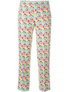 Au Jour Le Jour Floral Print Cropped Trousers, Women's, Size: 36, Polyester