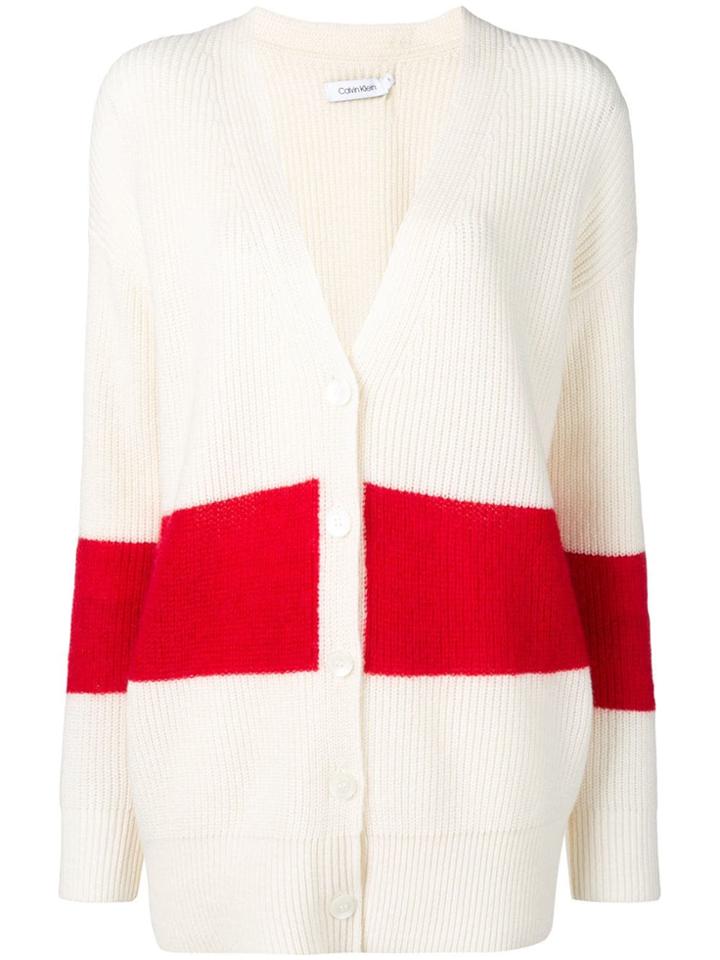 Calvin Klein Panelled Cardigan - White
