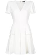 Alexander Mcqueen Flap Front V-neck Dress - White