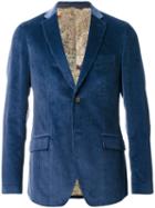 Etro - Flap Pockets Ribbed Blazer - Men - Cotton/cupro - 52, Blue, Cotton/cupro