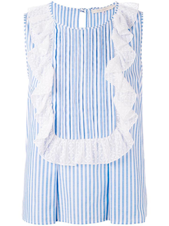 L'autre Chose - Ruffled Trim Top - Women - Cotton - 46, White, Cotton