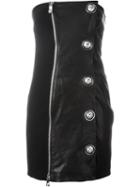 Versus Embellished Zip Dress, Women's, Size: 42, Black, Leather/acetate/polyester