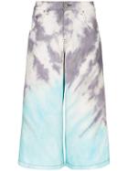 Liam Hodges Tie-dye Long Denim Shorts - Blue