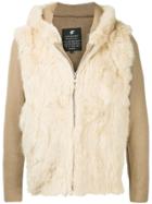 Loveless Zipped Fur Jacket - Brown