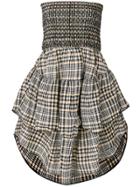 Ganni Plaid Flared Dress - Black