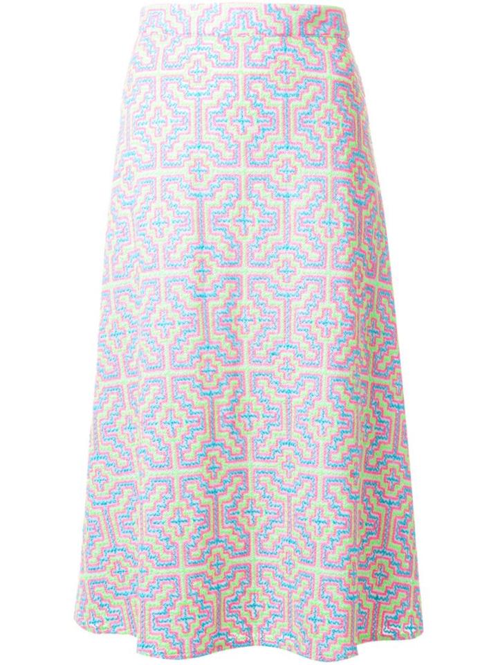 House Of Holland Patterned A-line Skirt, Women's, Size: 8, Cotton/polyester
