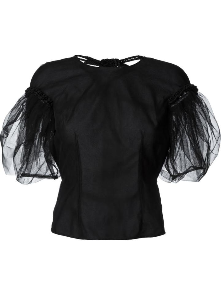 Simone Rocha Tulle Blouse, Women's, Size: 6, Black, Polyamide/viscose/pbt Elite