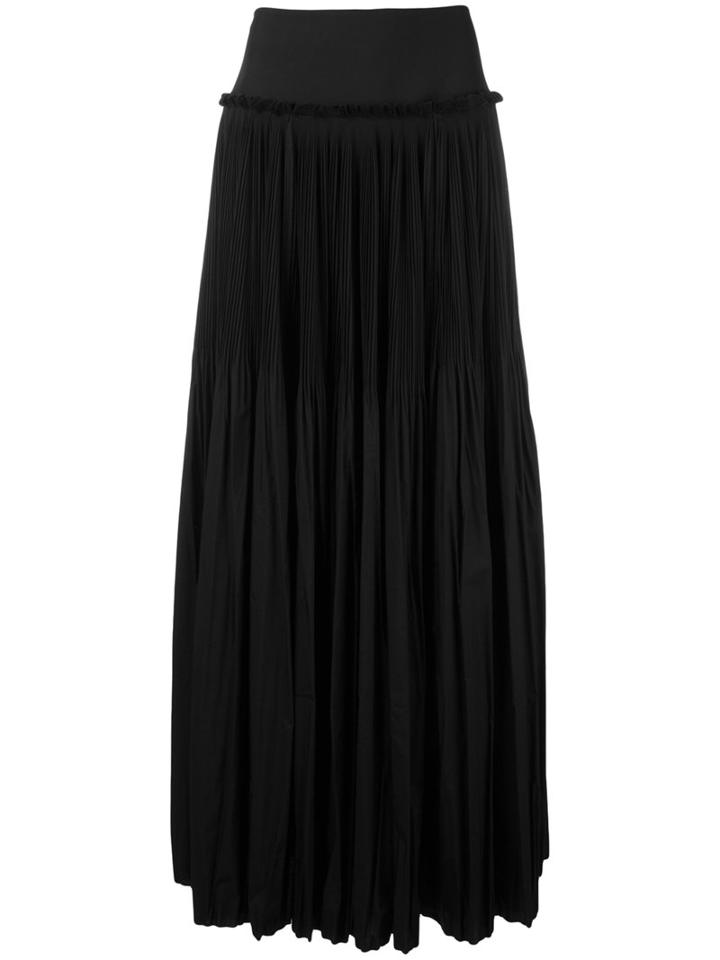 Alberta Ferretti - Pleated Maxi Skirt - Women - Cotton/polyester - 40, Black, Cotton/polyester