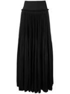 Alberta Ferretti - Pleated Maxi Skirt - Women - Cotton/polyester - 40, Black, Cotton/polyester