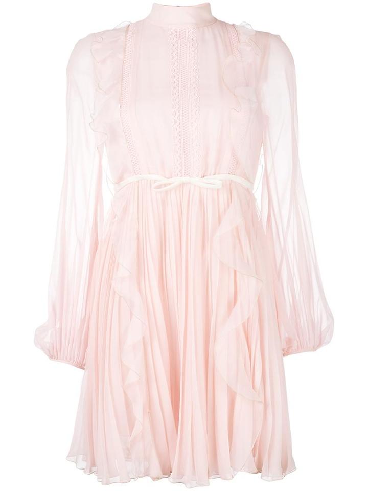 Giambattista Valli Mock Neck Mini Dress, Women's, Size: 40, Pink/purple, Silk/cotton/polyester