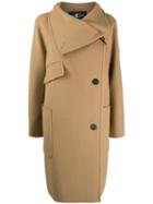Luisa Cerano Off-centre Fastening Coat - Neutrals