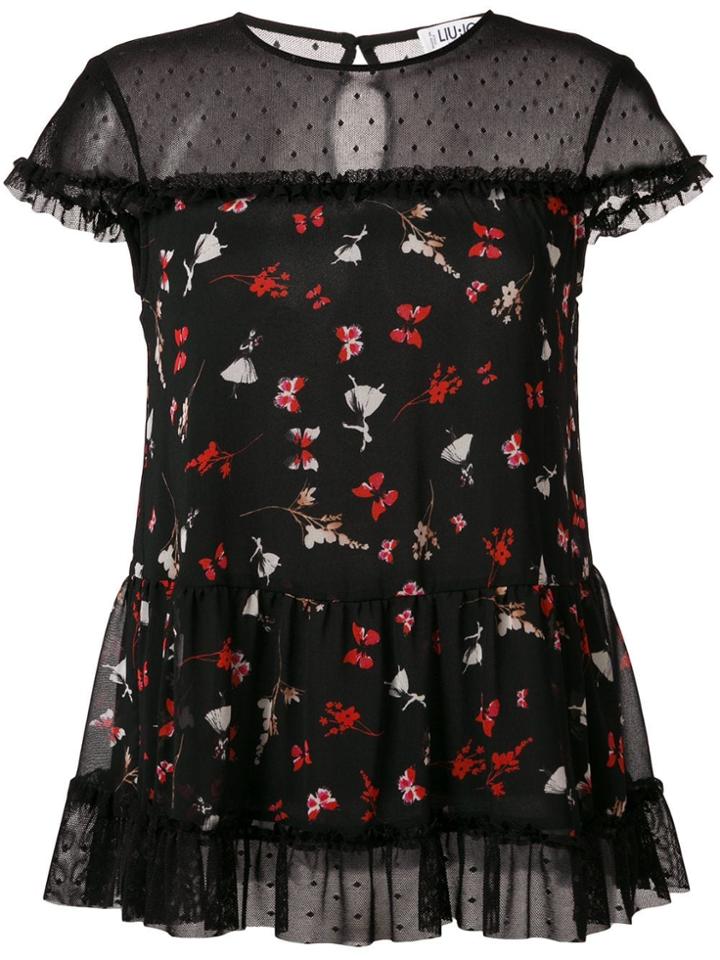 Liu Jo Butterfly-print Blouse - Black