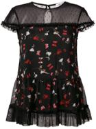 Liu Jo Butterfly-print Blouse - Black