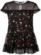 Liu Jo Butterfly-print Blouse - Black