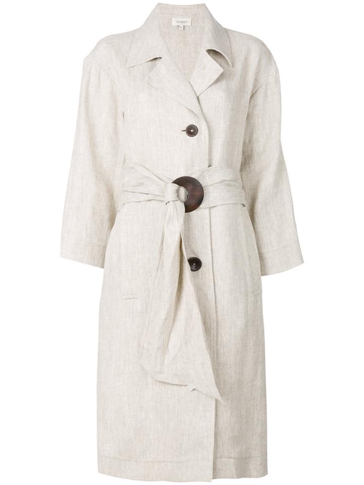 Isa Arfen Single Breasted Coat - Nude & Neutrals