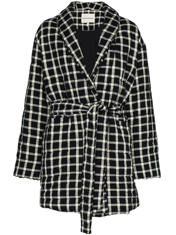 Mara Hoffman Mhoff Willa Jkt Chk Ls Tie Dtl - Black