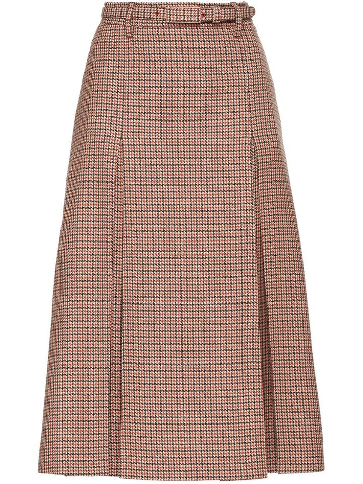 Prada Houndstooth Check Skirt - Neutrals