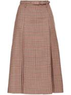 Prada Houndstooth Check Skirt - Neutrals