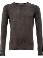 Avant Toi Frayed Slim-fit Jumper - Grey