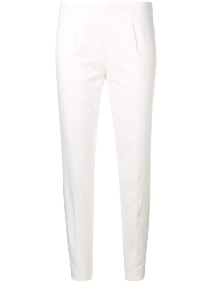 Les Copains Cropped Skinny Trousers - White
