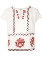 Suno Embroidered Short Sleeve Top