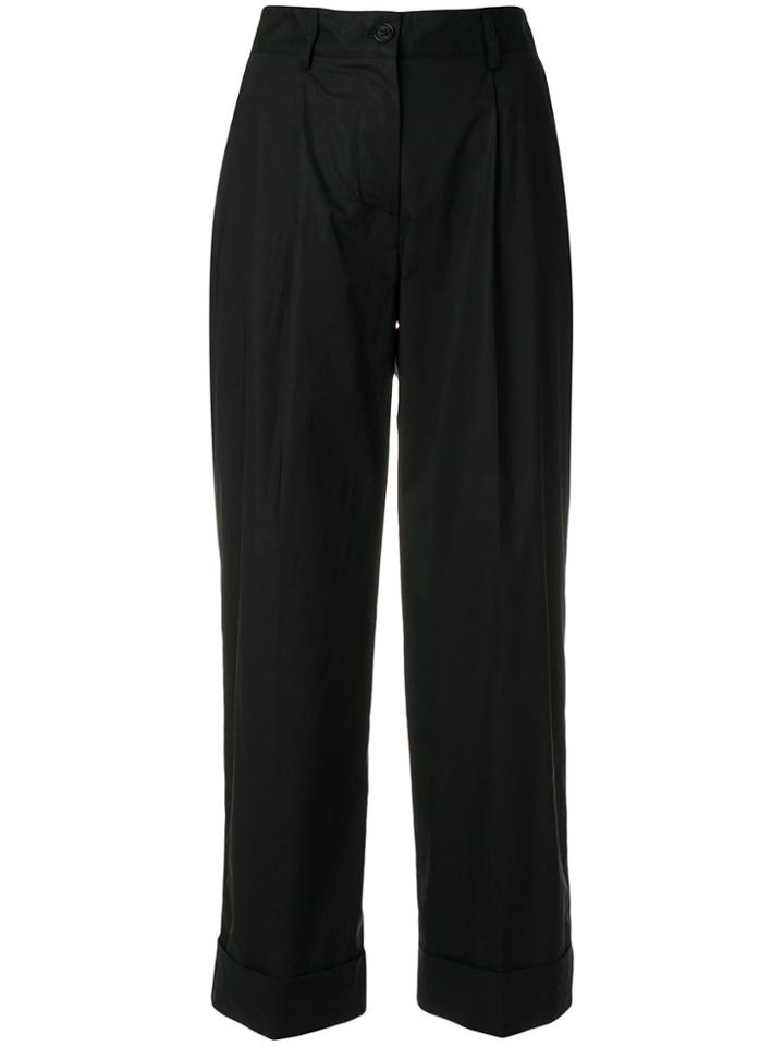 P.a.r.o.s.h. Straight Leg Cropped Trousers - Black