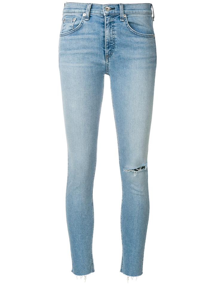 Rag & Bone Lena Raw Hem Skinny Jeans - Blue