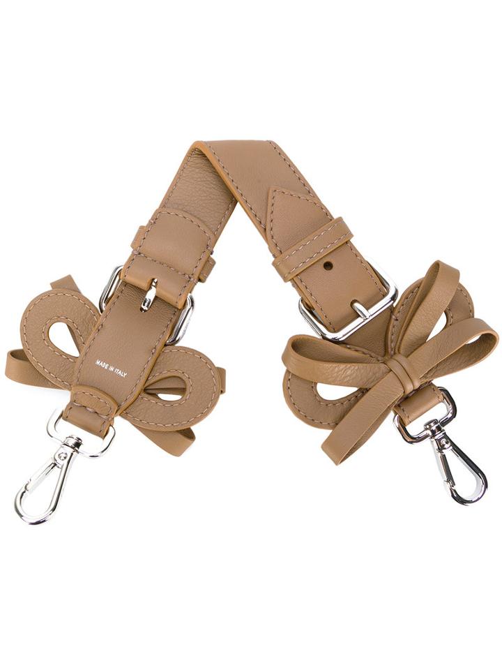 Fendi - Mini Strap You Bow Strap - Women - Calf Leather - One Size, Nude/neutrals, Calf Leather