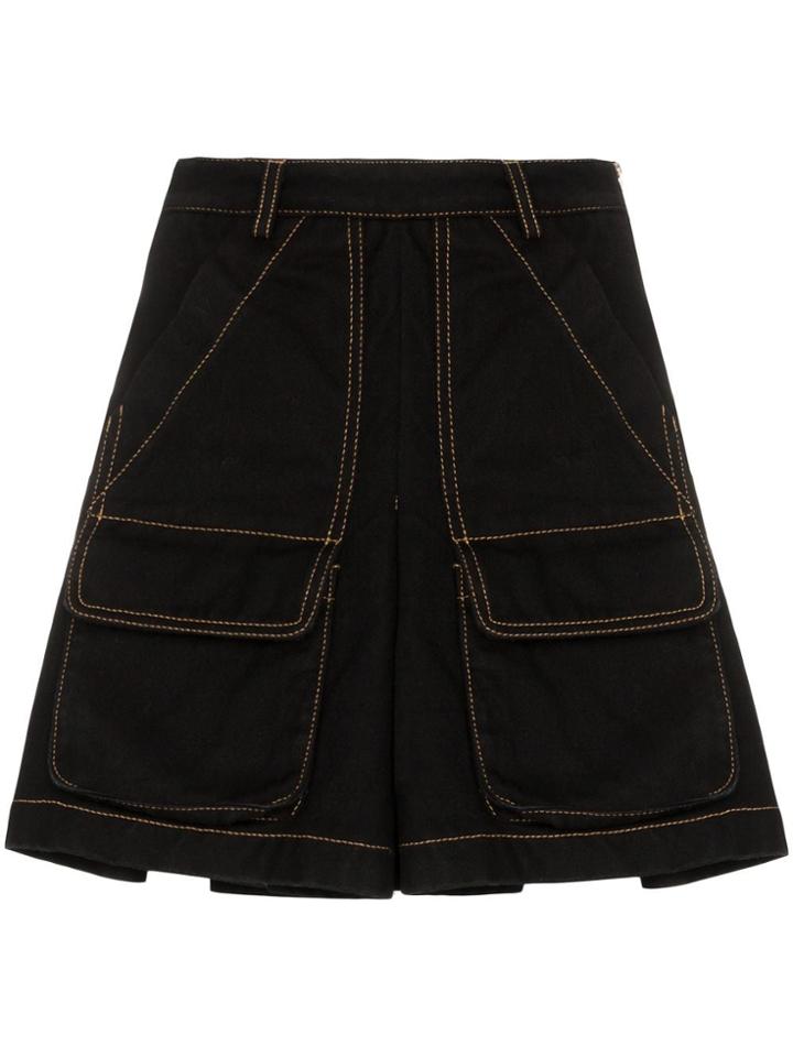 Matthew Adams Dolan Mad Skrt Dnm Mini Frnt Hem Pkts - Black
