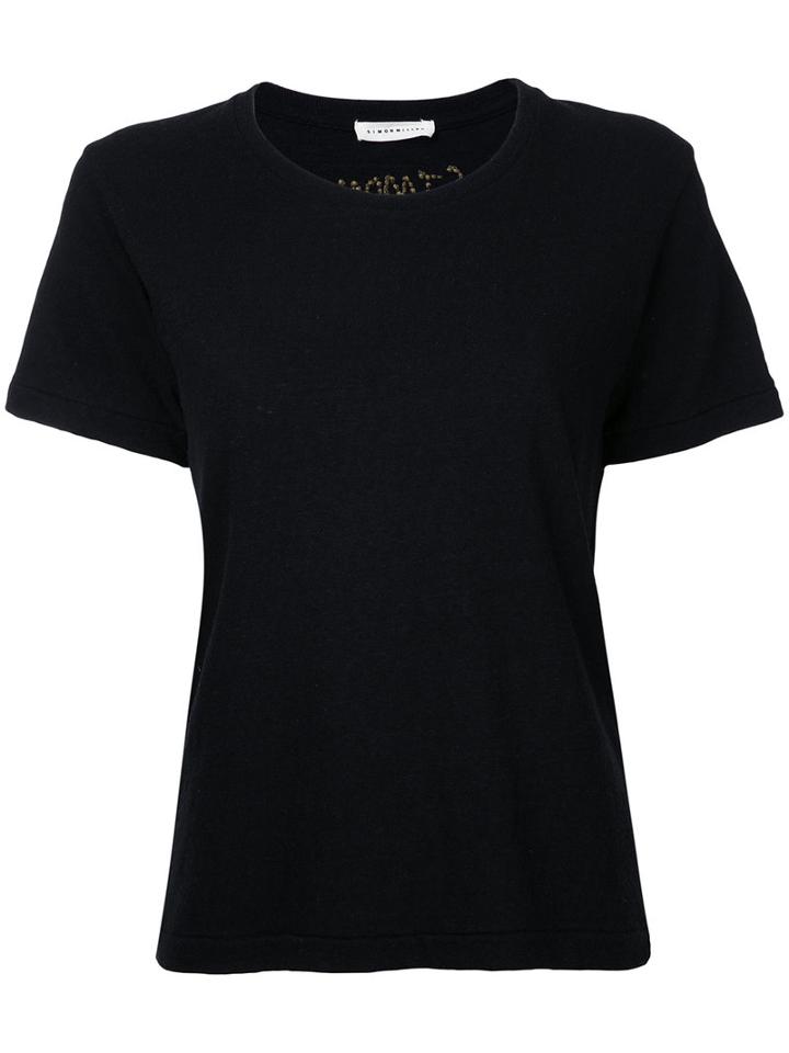 Simon Miller - Classic Fit Short Sleeve T-shirt - Women - Cotton - One Size, Women's, Black, Cotton