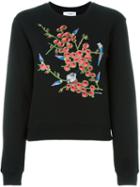 Carven Floral Print Sweatshirt, Women's, Size: Medium, Black, Cotton