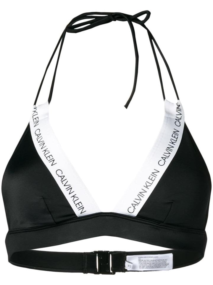 Calvin Klein Logo Tape Bikini Top - Black