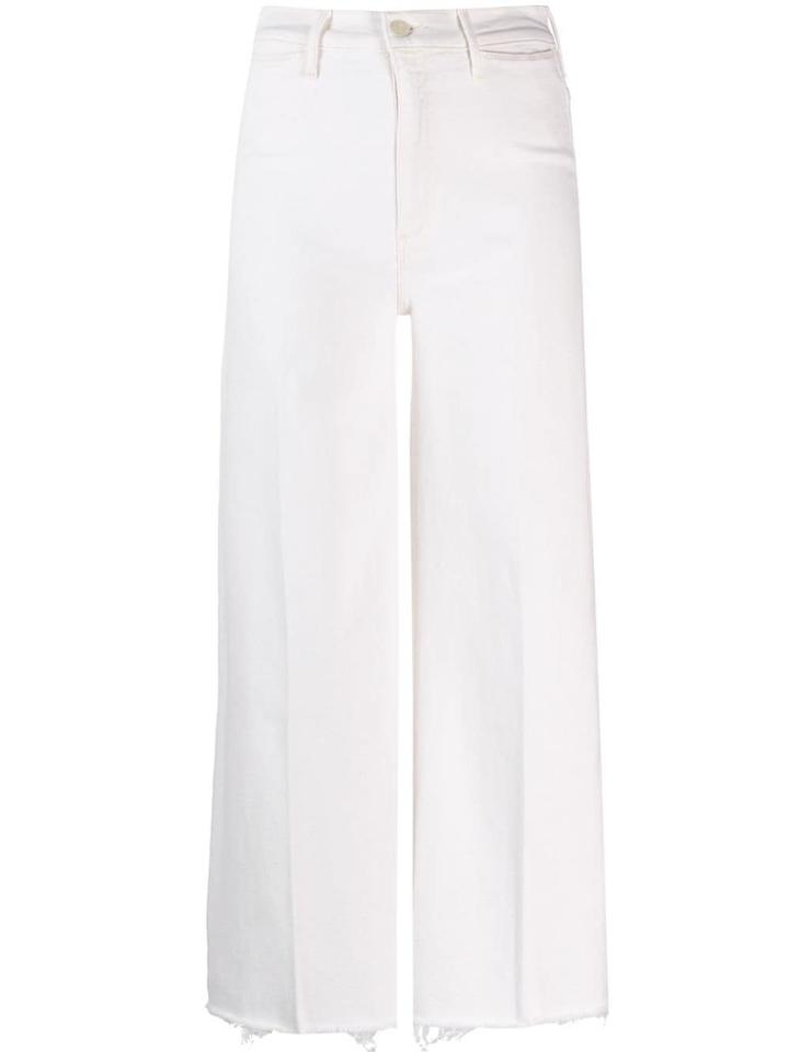 Mother Wide Leg Cropped Jeans - Neutrals